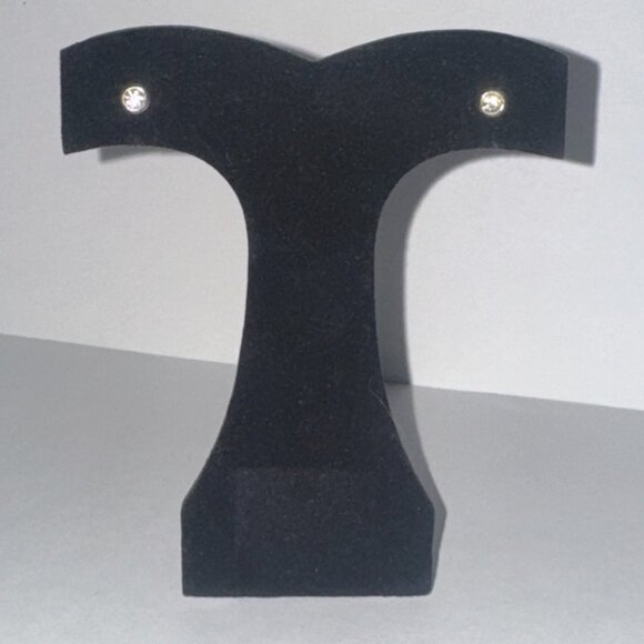 5 Mm Round Cz And Sterling Post Earrings - Picture 4 of 7